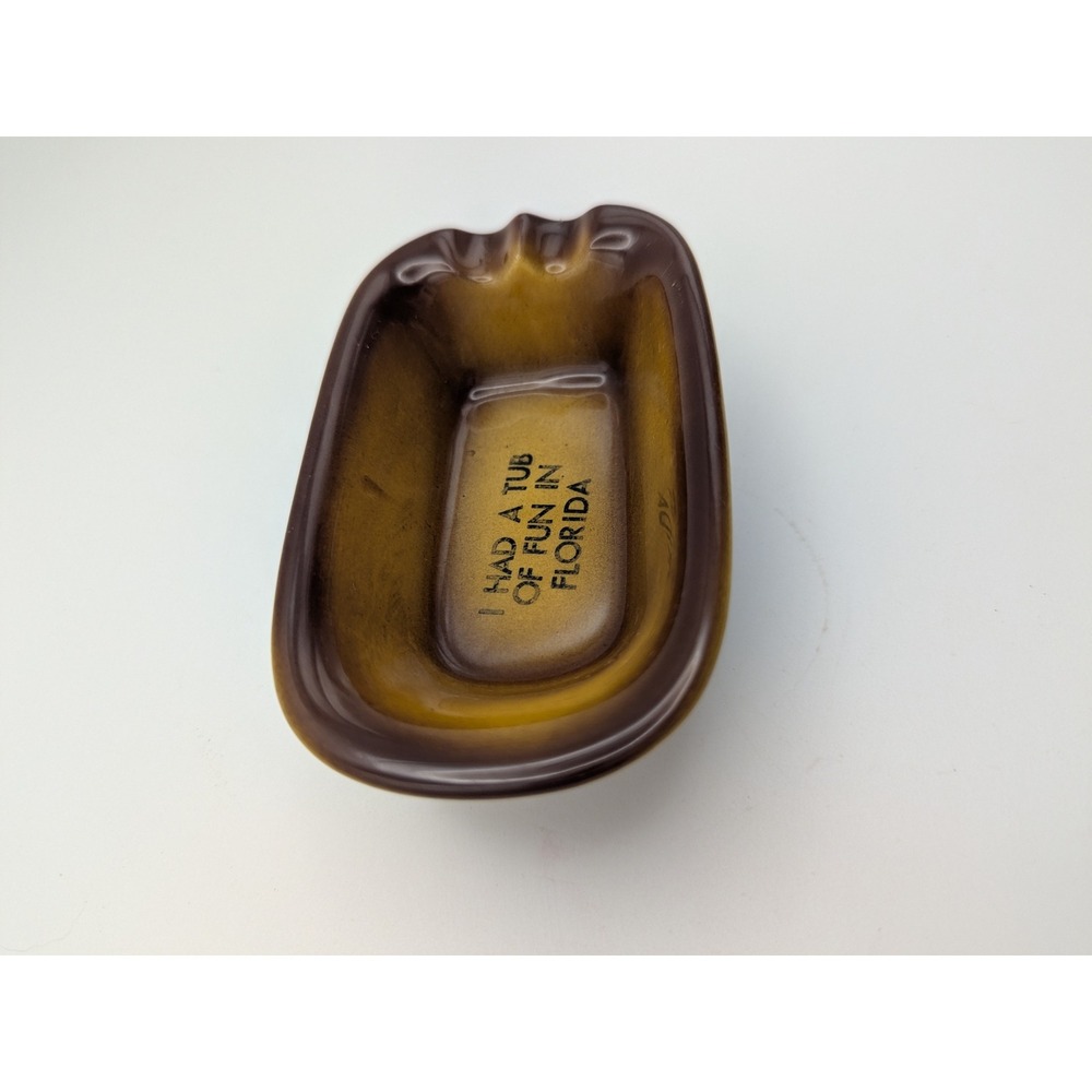 Vintage Florida Souvenir Clawfoot Bathtub Ashtray‎ Trinket Dish Ceramic Japan - Picture 3 of 8